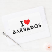 Ik hou van Barbados Rechthoekige Sticker (Envelop)