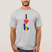 Ik hou van Barbados Verticaal I Heart Country Flag T-shirt (Voorkant)