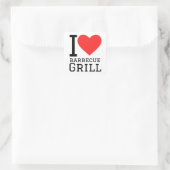 Ik hou van barbecue grill vierkante sticker (Tas)