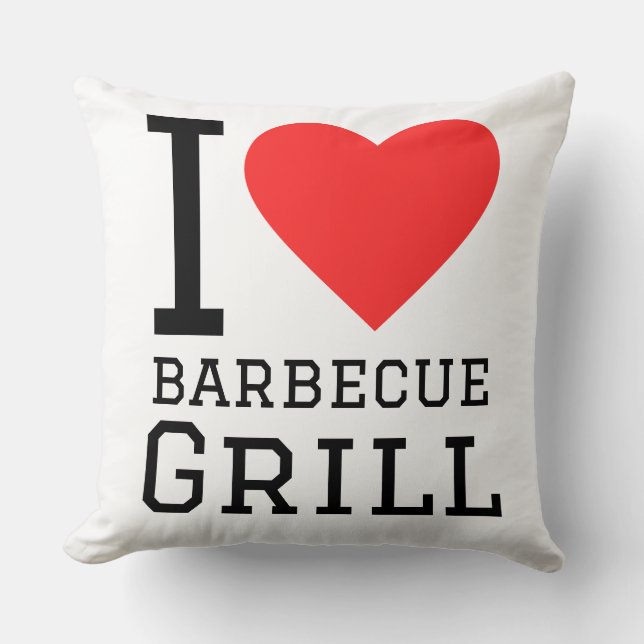 Ik hou van barbecuegrill kussen (Voorkant)