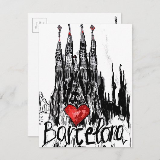 Ik hou van Barcelona Briefkaart (Voorkant / Achterkant)