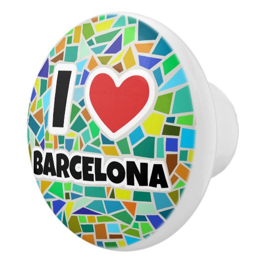 Ik hou van Barcelona Keramische Knop (Rechts)
