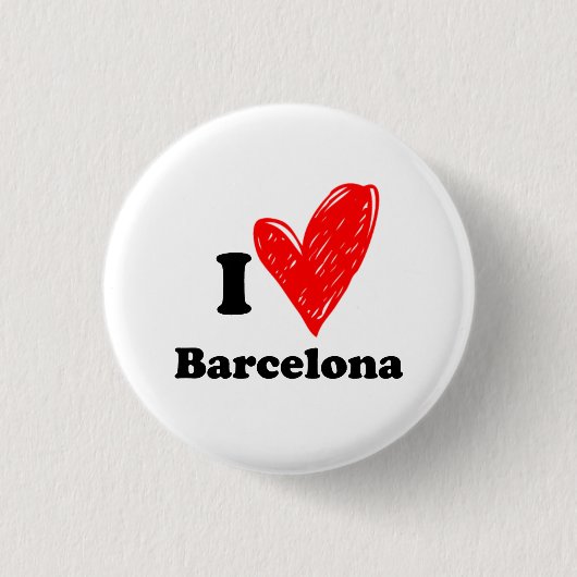 Ik hou van Barcelona Ronde Button 3,2 Cm (Voorkant)