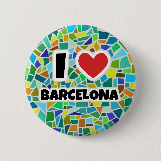 Ik hou van Barcelona Ronde Button 5,7 Cm (Voorkant)