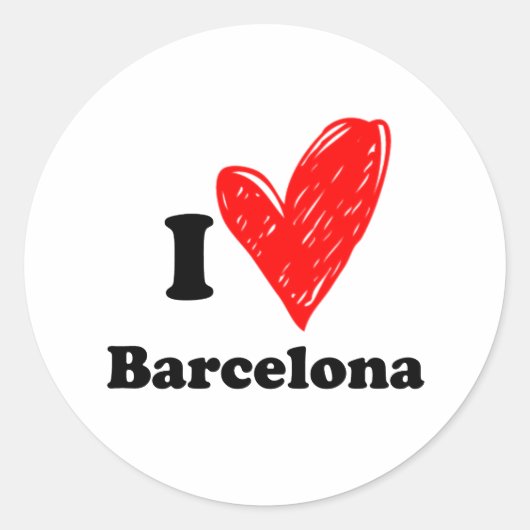 Ik hou van Barcelona Ronde Sticker (Voorkant)