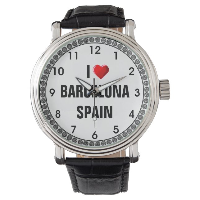 IK HOU VAN BARCELONA, SPANJE HORLOGE (Voorkant)
