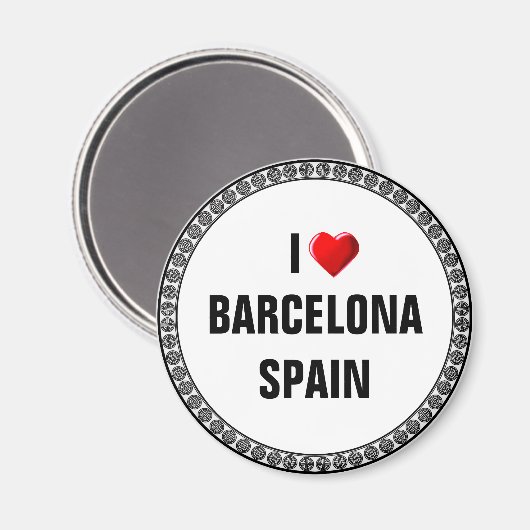 IK HOU VAN BARCELONA, SPANJE MAGNEET (Voorkant / Achterkant)