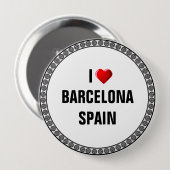 IK HOU VAN BARCELONA, SPANJE RONDE BUTTON 4,0 CM (Voorkant /achterkant)