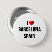 IK HOU VAN BARCELONA, SPANJE RONDE BUTTON 7,6 CM (Voorkant /achterkant)