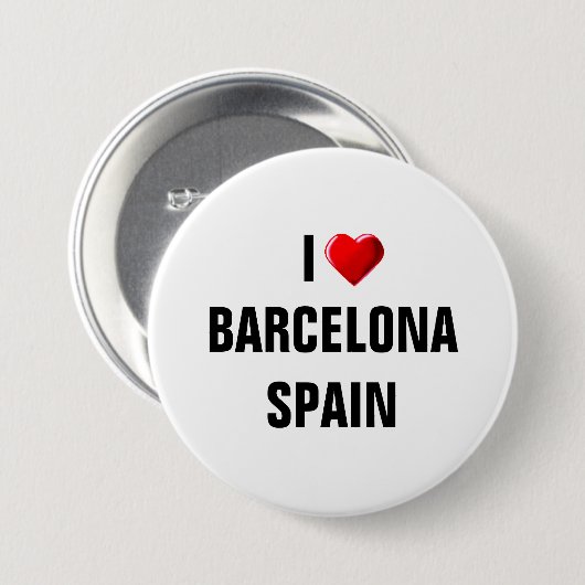 IK HOU VAN BARCELONA, SPANJE RONDE BUTTON 7,6 CM (Voorkant /achterkant)