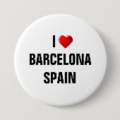 IK HOU VAN BARCELONA, SPANJE RONDE BUTTON 7,6 CM (Voorkant)