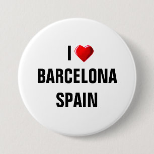IK HOU VAN BARCELONA, SPANJE RONDE BUTTON 7,6 CM
