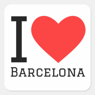 Ik hou van barcelona vierkante sticker