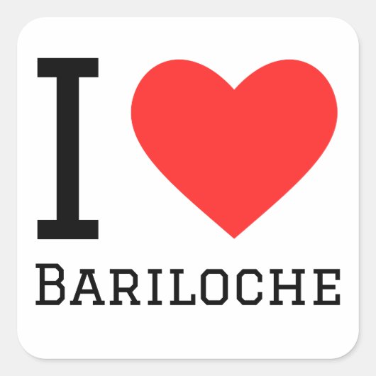 Ik hou van Bariloche Vierkante Sticker (Voorkant)