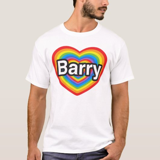 Ik hou van Barry. Ik hou van je Barry. Hart T-shirt (Voorkant)