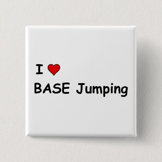Ik hou van BASE-jumping Vierkante Button 5,1 Cm (Voorkant)