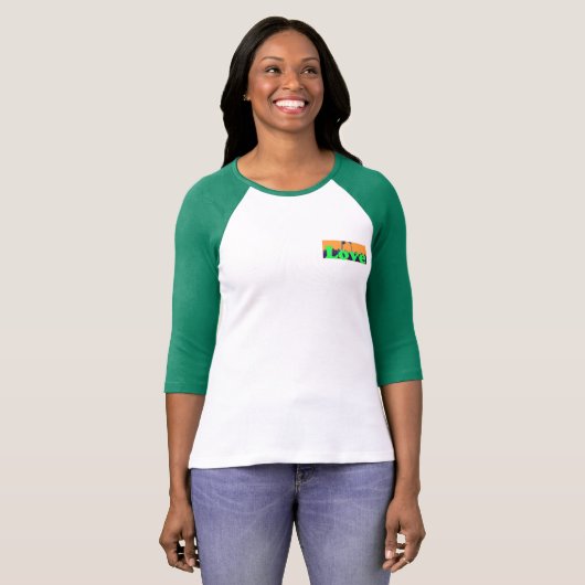 Ik hou van Baseball met compassie T-shirt (Voorkant volledig)