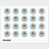 Ik hou van baseball-puglife ronde sticker (Vel)