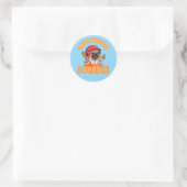 Ik hou van baseball-puglife ronde sticker (Tas)