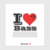 Ik hou van basgitaar sticker (Vel)