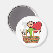 Ik hou van basket weven magneet (Voorkant / Achterkant)