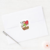 Ik hou van basket weven ronde sticker (Envelop)