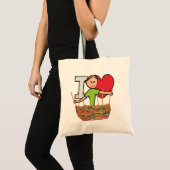 Ik hou van basket weven tote bag (Voorkant (product))