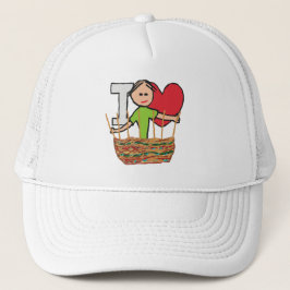Ik hou van basket weven trucker pet