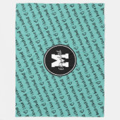 Ik hou van basketbal, blauwgroen wit IEDERE kleur Fleece Deken (Voorkant)