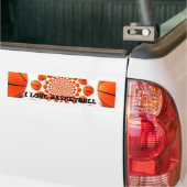 Ik hou van basketbal bumpersticker (Op Truck)