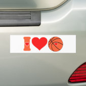Ik hou van basketbal bumpersticker (Op auto)