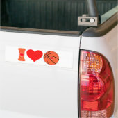 Ik hou van basketbal bumpersticker (Op Truck)