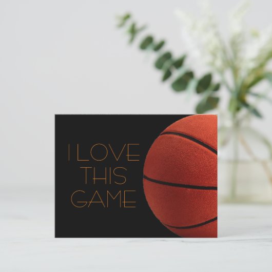 Ik hou van basketbal Close-Up  Briefkaart (Staand voorkant)