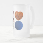 Ik hou van basketbal cup matglas bierpul (Voorkant rechts)
