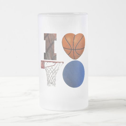 Ik hou van basketbal cup matglas bierpul (Center)
