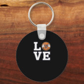 Ik hou van basketbal design met coole emoji en sleutelhanger (Voorkant)