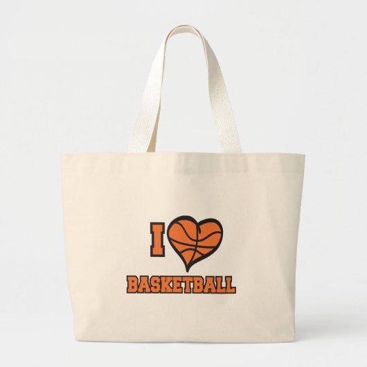 ik hou van basketbal grote tote bag (Voorkant)