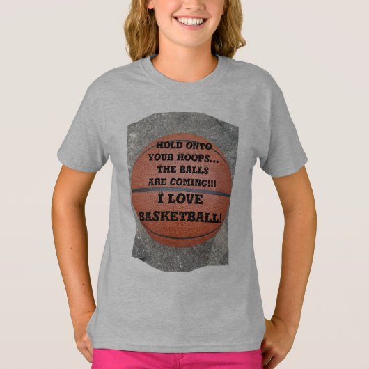 Ik hou van basketbal humor t-shirt (Voorkant)