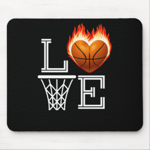 Ik hou van basketbal liefhebber cadeau voor vrouwe muismat