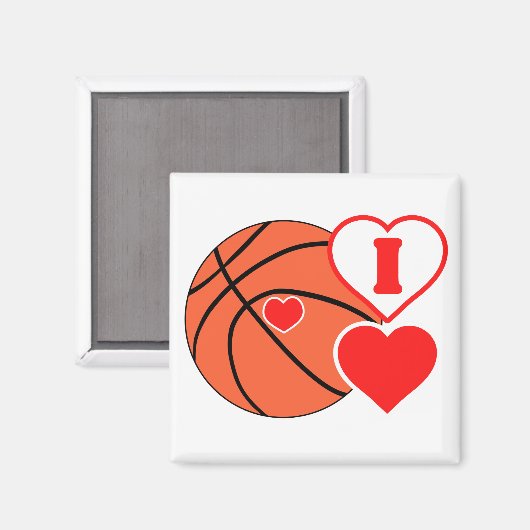 Ik hou van basketbal magneet (Voorkant / Achterkant)
