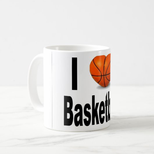 Ik hou van basketbal mok (Voorkant links)