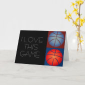 Ik Hou Van Basketbal Pop Art Grafische Wenskaart Kaart (Gele Bloem)