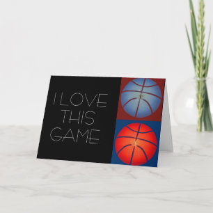 Ik hou van Basketbal Pop Art Graphic Wenskaart Kaart