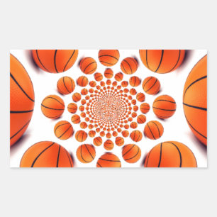 Ik hou van basketbal rechthoekige sticker