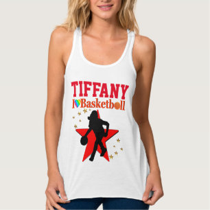 IK HOU VAN BASKETBAL RODE GEPERSONALISEERDE TANKTO TANKTOP