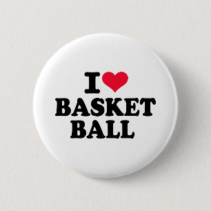 Ik hou van basketbal ronde button 5,7 cm