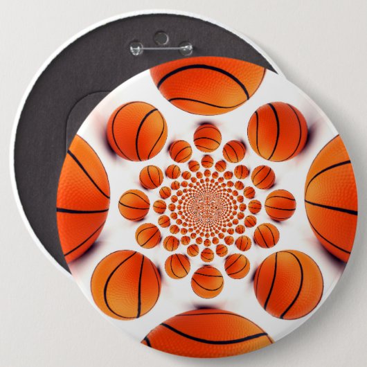 Ik hou van basketbal ronde button 6,0 cm (Voorkant /achterkant)