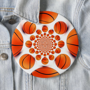 Ik hou van basketbal ronde button 6,0 cm