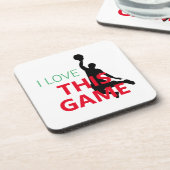 Ik hou van basketbal spel bier onderzetter (Linkerzijde)