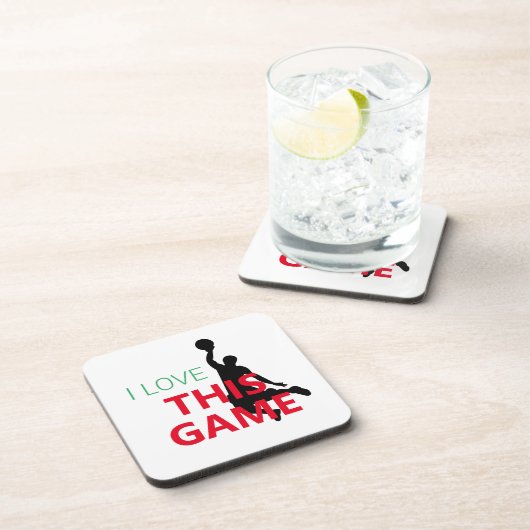 Ik hou van basketbal spel bier onderzetter (Rechterzijde)